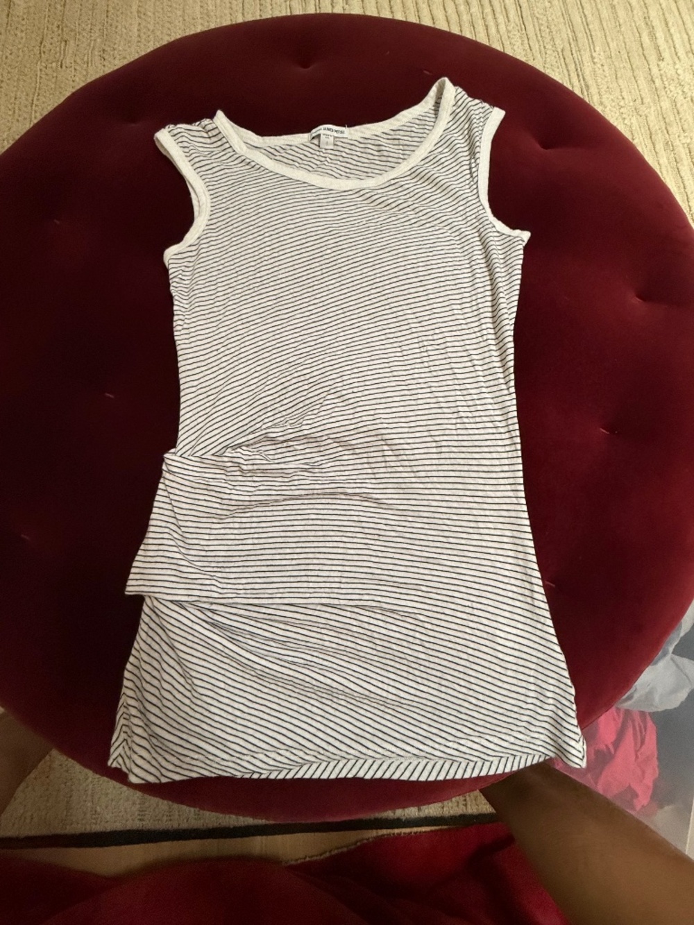 Striped James Perse Tank with stylish ruching